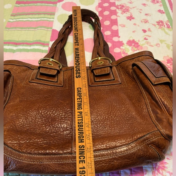 Coach Brown Braid Handle Leather Tote - Picture 4 of 6